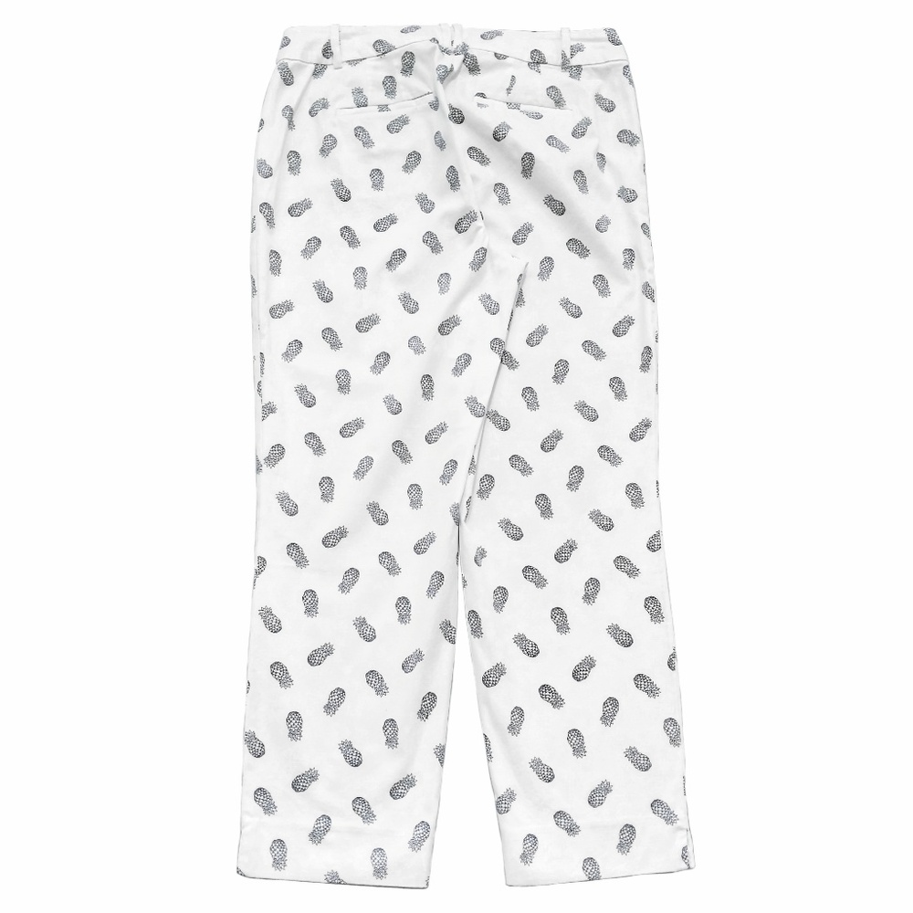 New TALBOTS White Pineapple Crop Pants 4 Curvy - Picture 4 of 7